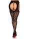 Панчохи Leg Avenue Eyelet lace suspender hose Black One Size