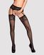 Сетчатые чулки-стокинги с имитацией гартеров Obsessive Garter stockings S500 S/M/L, черные, с доступ