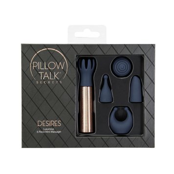 Вібромасажер Pillow Talk Secrets Desires 6-Piece Mini Massager Set - Navy