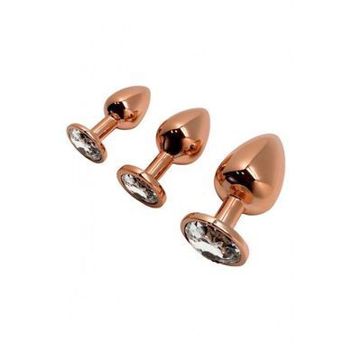 Фото 【Металева анальна пробка Wooomy Tralalo Rose Gold Metal Plug Size M, діаметр 3,4 см, довжина 8 см】 артикул 【SO7428】 для покупки у FunLove