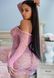 Платье-сетка с сердечками Leg Avenue Heart net mini dress Pink, завязки, открытые плечи, one size SO7960 фото 10