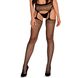 Чулки-стокинги из сетки разного размера Obsessive Garter stockings S815 S/M/L, черные, имитация гарт