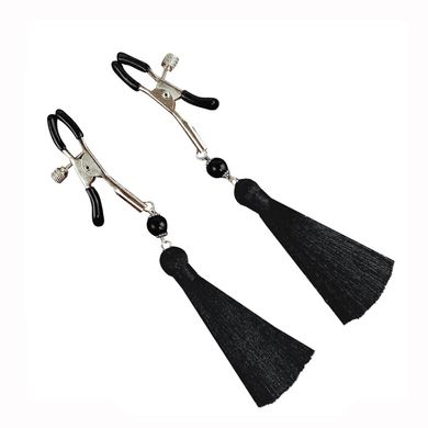 Зажимы для сосков Art of Sex - Nipple clamps Black Tassels SO5856 фото