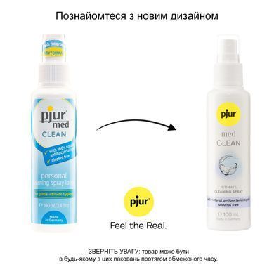 Фото 【Очищувальний спрей pjur med CLEAN 100 мл для ніжної шкіри та іграшок, антибактеріальний】 артикул 【PJ10440】 для покупки у FunLove