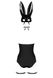 Еротичний костюм кролика Obsessive Bunny costume L/XL, black, боді, чокер, гартери, панчохи, маска SO7702 фото 4