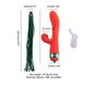 Вібратор-кролик з флогером LOCKINK SEVANDA Whip Vibrating Massage Wand - Red & Green