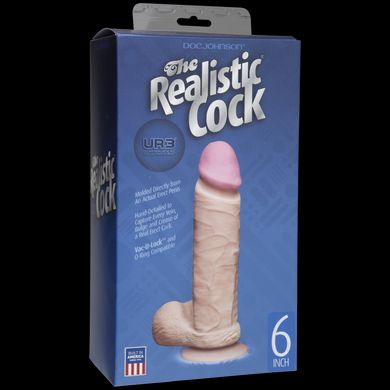 Фаллоимитатор Doc Johnson The Realistic Cock 6 inch White - ULTRASKYN, Vack-U-Lock (мятая упаковка!)