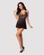 Эротический кружевной комплект с сеточкой Obsessive 838-BAB-1 babydoll & thong black L/XL, черный, п