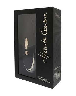 Люксовий вакуумний стимулятор Satisfyer Luxury Haute Couture Black зі вставкою із шкіри SO2466 фото