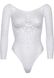 Эротическое боди-бодистокинг Leg Avenue Snap crotch thong back teddy White S/M