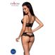 Комплект из эко-кожи с кружевом Loona Set black L/XL - Passion, бра и трусики SO5361 фото 2